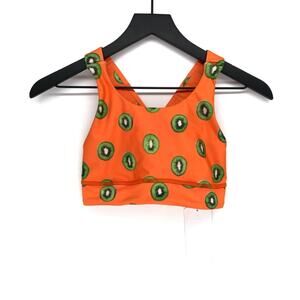 NWT SHEBEEST Tri Gazelle Sports Bra Orange Kiwi Green XS